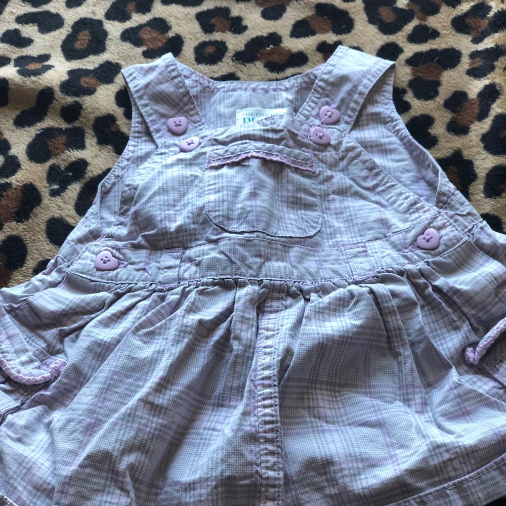 Baby plaid overall dress